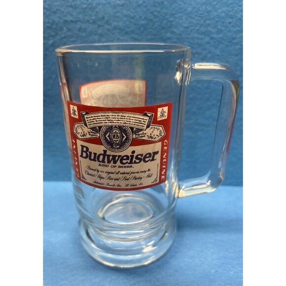 Vintage Budweiser Anheuser Busch Beer Mug Stein Glass 6” Tall - Picture 3 of 7
